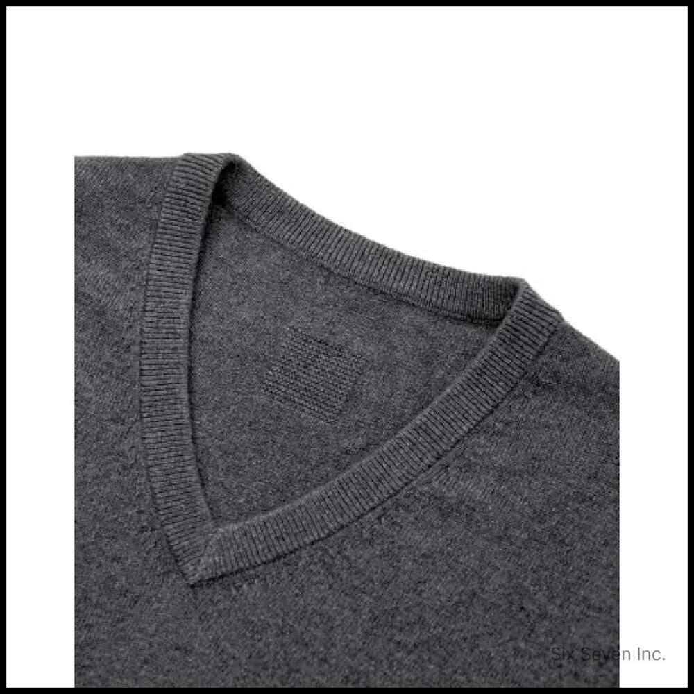 Men's V-Neck Cashmere Sweater Classic Elegant Luxury Pullover Soft Warm